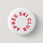 Après Ski Club Winter Roter Skipass Button (Vorderseite)
