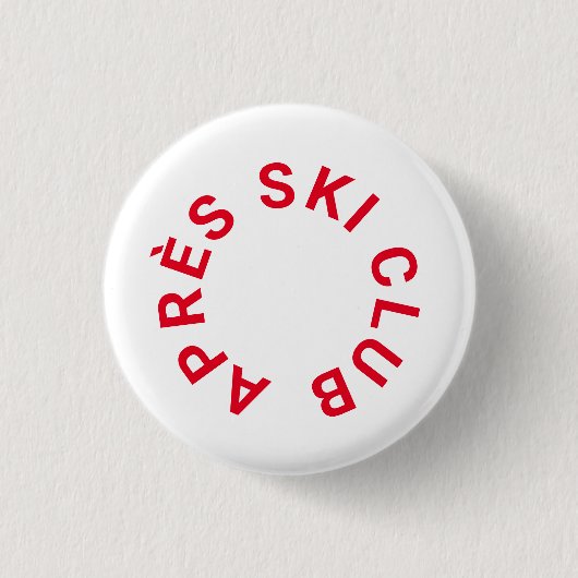 Après Ski Club Winter Roter Skipass Button (Vorderseite)