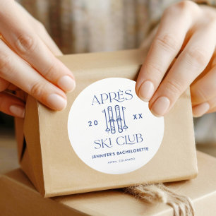 Apres Ski Club Winter Ski Junggesellinnenabschied  Runder Aufkleber