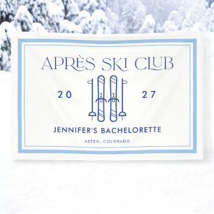 Apres Ski Club Winter Skifahren Junggesellinnenabs Banner