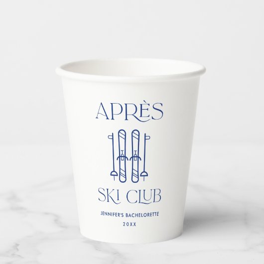 Apres Ski Club Winterski Junggeselinnen-Abschied Pappbecher (Vorderseite)