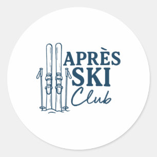 Apres Ski Club Wintersport Skifahren  Runder Aufkleber
