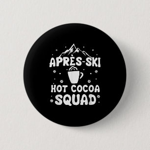 Apres Ski Cocoa Squad Niedlicher Skifahrer Button