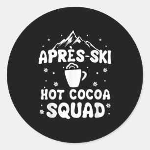 Apres Ski Cocoa Squad Niedlicher Skifahrer Runder Aufkleber