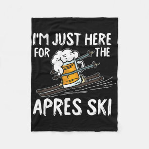 Apres Ski Funny Skier Winter Skipass Fleecedecke