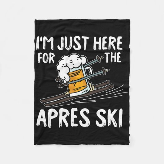 Apres Ski Funny Skier Winter Skipass Fleecedecke (Vorderseite)