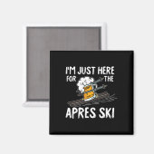 Apres Ski Funny Skier Winter Skipass Magnet (Vorderseite/Rückseite)