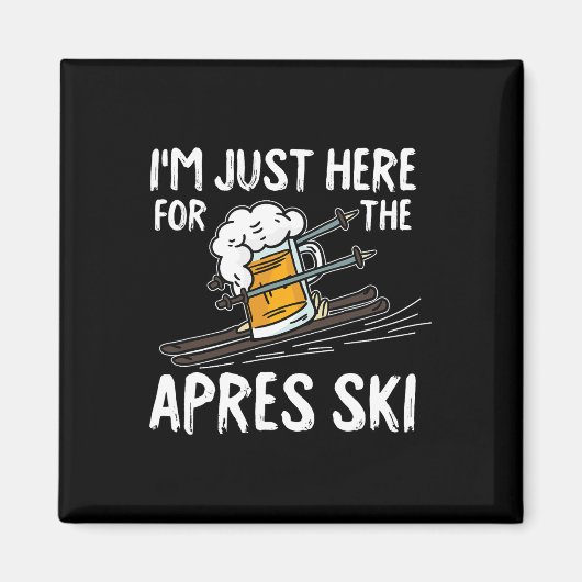 Apres Ski Funny Skier Winter Skipass Magnet (Vorne)