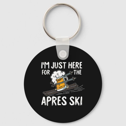 Apres Ski Funny Skier Winter Skipass Schlüsselanhänger (Vorderseite)