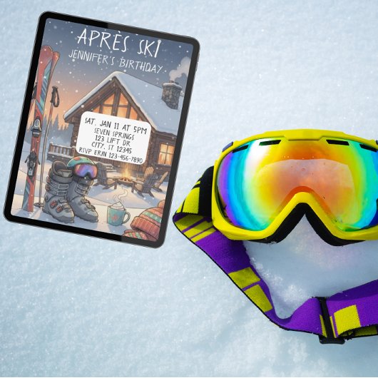 Après-Ski-Geburtstagsfeier Einladung