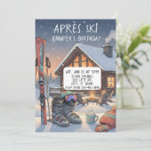 Après-Ski-Geburtstagsfeier Einladung (Stehend Vorderseite)
