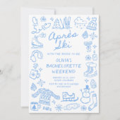 Après Ski Hand Drawn Winter Bachelorette Einladung (Vorderseite)