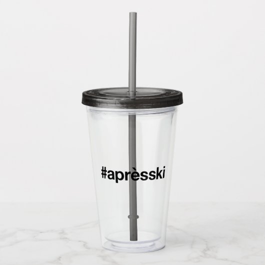 APRES SKI Hashtag Acryltrinkbecher (Vorderseite)