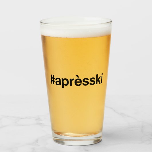 APRES SKI Hashtag Glas (Vorne (Gefüllt))