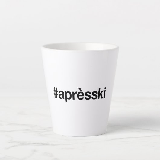 APRES SKI Hashtag Milchtasse (Vorderseite)