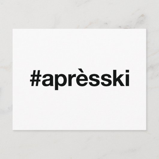 APRES SKI Hashtag Postkarte (Vorderseite)