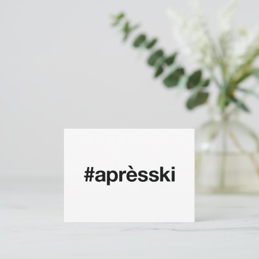 APRES SKI Hashtag Visitenkarte (Stehend Vorderseite)
