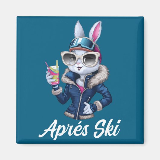 Apres Ski Hat Party Design Ski Bunny Skier Outfit Magnet (Vorne)