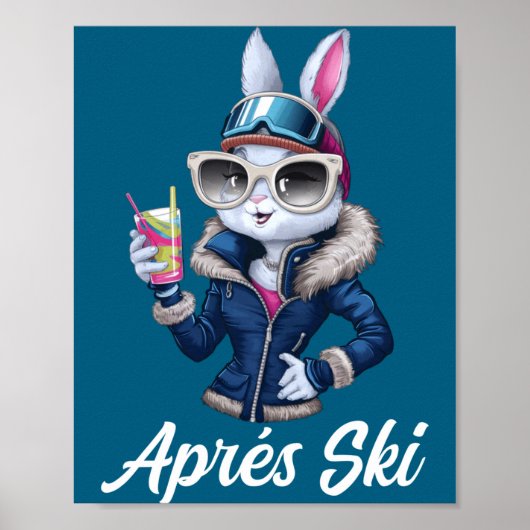 Apres Ski Hat Party Design Ski Bunny Skier Outfit  Poster (Vorne)
