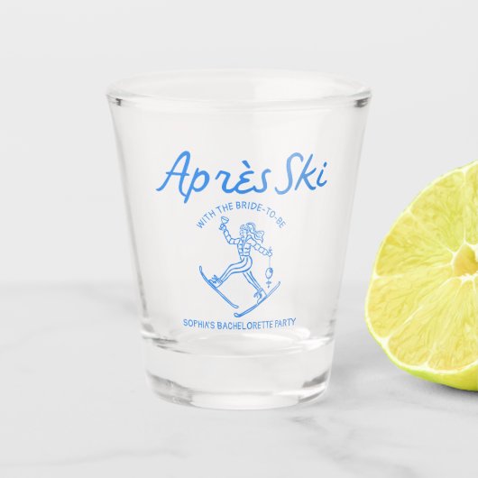 Apres Ski Junggeselinnen-Abschied Shootglas Schnapsglas (Vorderseite)