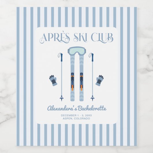 Apres Ski Junggeselinnen-Abschied Weinetikett (Einzelnes Label)