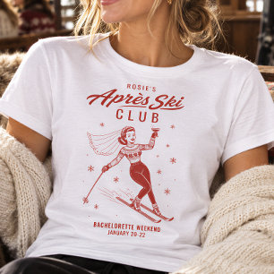 Apres Ski Junggesellinnenabschied Rot und Weiß T-Shirt