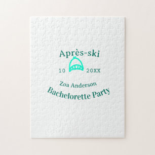 Après-Ski-Junggesellinnenabschied Türkis Hut Name  Puzzle