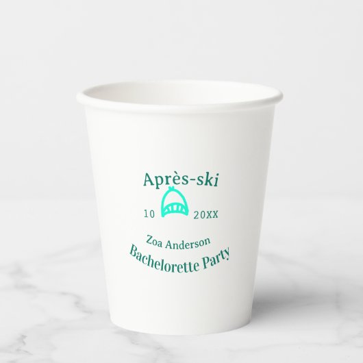 Après-Ski-Junggesellinnenparty Türkishut Name Datu Pappbecher (Vorderseite)