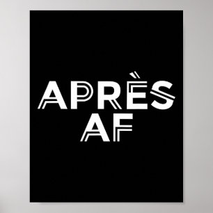 Après-Ski lustiger Skifahren Skisport Wintersport Poster