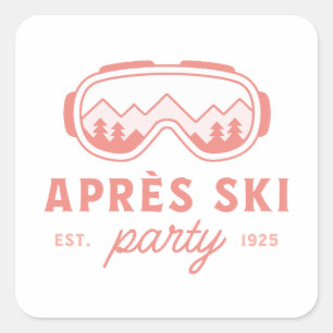 Après-Ski-Mädchen-Party rosa Ästhetik Quadratischer Aufkleber