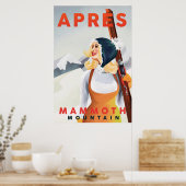 "Apres Ski Mammoth Mountain" Cooles Retro Skifahre Poster (Küche)