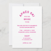 Après Ski mit Bridge to be Bachelorette Einladung (Vorderseite)