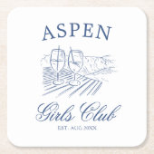 Après Ski mit der Braut zum Bach Weekend Rechteckiger Pappuntersetzer (Vorderseite)