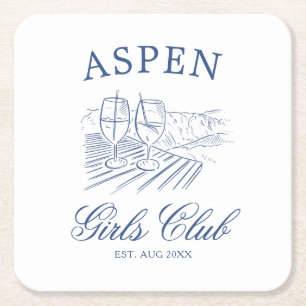 Après Ski mit der Braut zum Bach Weekend Rechteckiger Pappuntersetzer