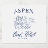 Après Ski mit der Braut zum Bach Weekend Schaumweinetikett (Einzelnes Label)