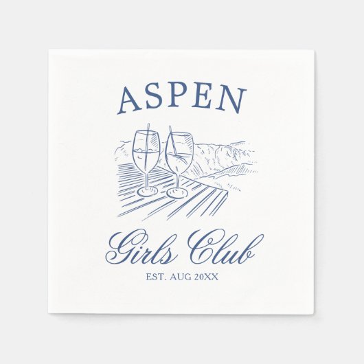 Après Ski mit der Braut zum Bach Weekend Serviette (Vorderseite)