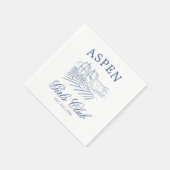 Après Ski mit der Braut zum Bach Weekend Serviette (Ecke)