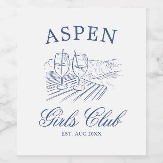 Après Ski mit der Braut zum Bach Weekend Weinetikett (Einzelnes Label)