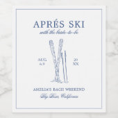 Après Ski mit der Braut zum Bach Weekend Weinetikett (Einzelnes Label)
