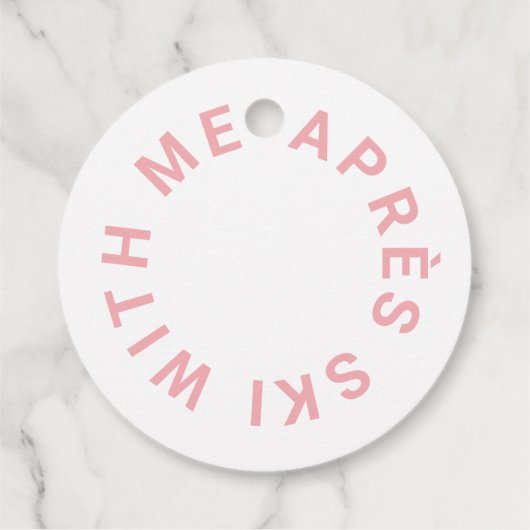 Après Ski mit mir Rosa Junggeselinnen-Abschied Geschenkanhänger (Rückseite)