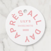 Après Ski mit mir Rosa Junggeselinnen-Abschied Geschenkanhänger (Vorderseite)