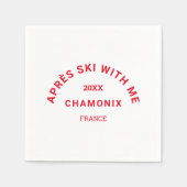 Après Ski mit mir Winter Rotes Wappen Teil Serviette (Vorderseite)