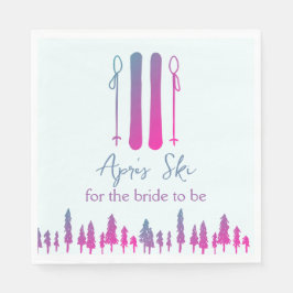 Apres Ski Neon Winter Junggeselinnen-Abschied Serviette