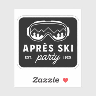 Après-Ski-Party Berghütte Winter Mädchen Reise Aufkleber