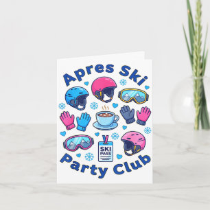 Après-Ski-Party-Club Skifahren Snowboarden Winter Karte