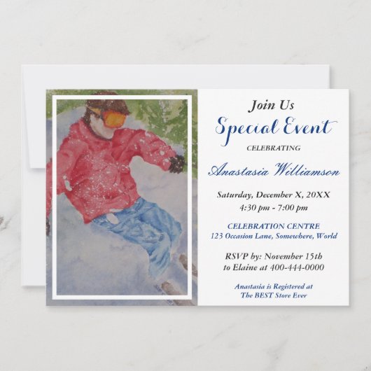 APRES SKI PARTY EVITE EINLADUNG (Vorderseite)