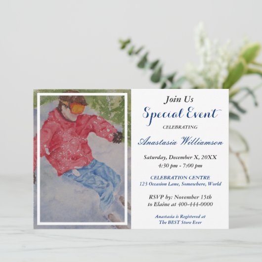 APRES SKI PARTY EVITE EINLADUNG (Stehend Vorderseite)