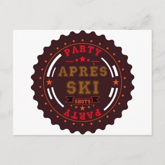 Apres Ski Party Logo Einladungspostkarte (Vorderseite)