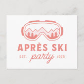 Apres ski party skiing girls night pink aesthetic postkarte (Vorderseite)
