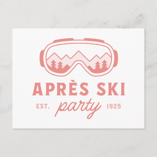 Apres ski party skiing girls night pink aesthetic postkarte (Vorderseite)